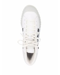 Baskets montantes en cuir blanches et noires Y-3