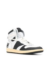 Baskets montantes en cuir blanches et noires Rhude