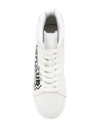 Baskets montantes en cuir blanches et noires Hysteric Glamour