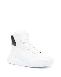 Baskets montantes en cuir blanches et noires Alexander McQueen