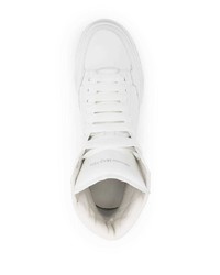 Baskets montantes en cuir blanches et noires Alexander McQueen