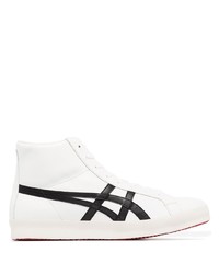 Baskets montantes en cuir blanches et noires Onitsuka Tiger