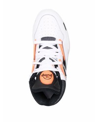 Baskets montantes en cuir blanches et noires Reebok