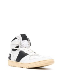 Baskets montantes en cuir blanches et noires Rhude