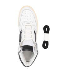 Baskets montantes en cuir blanches et noires Rhude