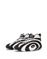 Baskets montantes en cuir blanches et noires Reebok