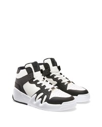 Baskets montantes en cuir blanches et noires Giuseppe Zanotti