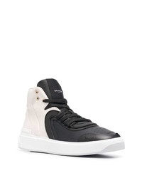 Baskets montantes en cuir blanches et noires Balmain