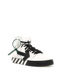 Baskets montantes en cuir blanches et noires Off-White