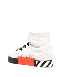 Baskets montantes en cuir blanches et noires Off-White