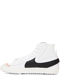 Baskets montantes en cuir blanches et noires Nike