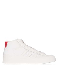 Baskets montantes en cuir blanches adidas by 424