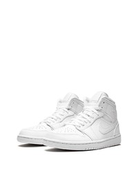 Baskets montantes en cuir blanches Jordan