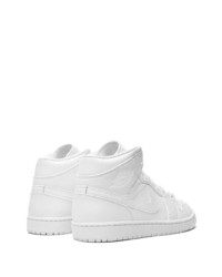 Baskets montantes en cuir blanches Jordan