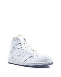 Baskets montantes en cuir blanches Jordan