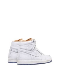 Baskets montantes en cuir blanches Jordan