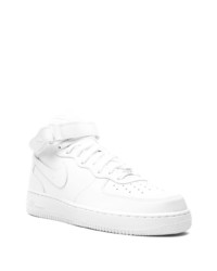 Baskets montantes en cuir blanches Nike