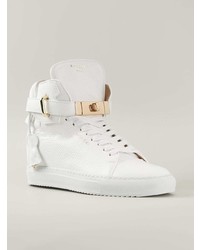 Baskets montantes en cuir blanches Buscemi