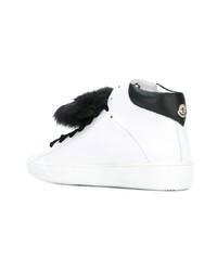 Baskets montantes en cuir blanches Moncler