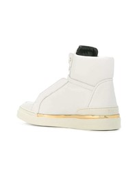 Baskets montantes en cuir blanches Balmain