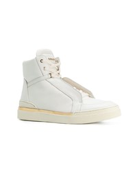 Baskets montantes en cuir blanches Balmain