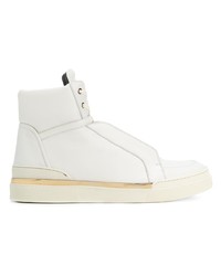 Baskets montantes en cuir blanches Balmain