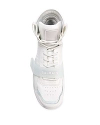 Baskets montantes en cuir blanches Balmain