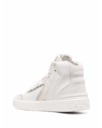 Baskets montantes en cuir blanches Balmain