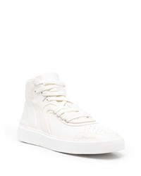 Baskets montantes en cuir blanches Balmain