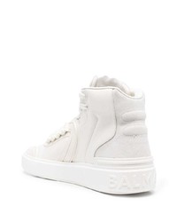 Baskets montantes en cuir blanches Balmain