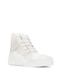 Baskets montantes en cuir blanches Boris Bidjan Saberi