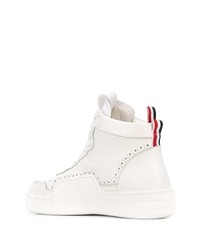 Baskets montantes en cuir blanches Thom Browne