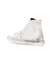 Baskets montantes en cuir blanches Saint Laurent