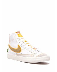 Baskets montantes en cuir blanches Nike