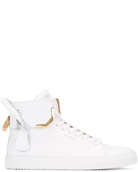 Baskets montantes en cuir blanches Buscemi