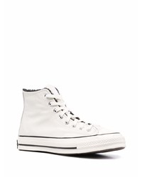 Baskets montantes en cuir blanches Converse