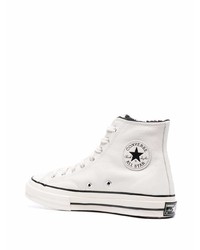 Baskets montantes en cuir blanches Converse