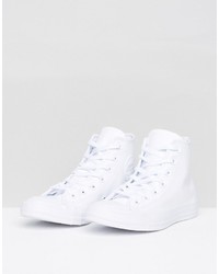 Baskets montantes en cuir blanches Converse