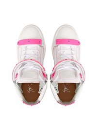 Baskets montantes en cuir blanches Giuseppe Zanotti