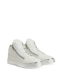 Baskets montantes en cuir blanches Giuseppe Zanotti