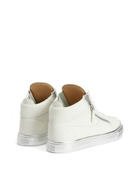 Baskets montantes en cuir blanches Giuseppe Zanotti