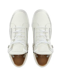 Baskets montantes en cuir blanches Giuseppe Zanotti