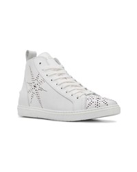 Baskets montantes en cuir blanches Jimmy Choo