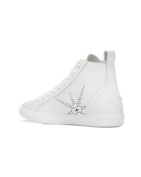 Baskets montantes en cuir blanches Jimmy Choo