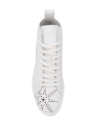 Baskets montantes en cuir blanches Jimmy Choo