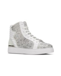 Baskets montantes en cuir blanches Philipp Plein