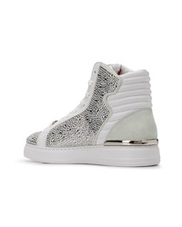 Baskets montantes en cuir blanches Philipp Plein