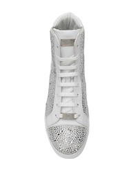 Baskets montantes en cuir blanches Philipp Plein