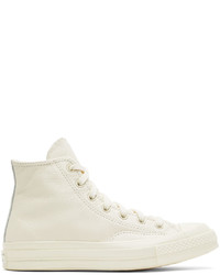 Baskets montantes en cuir blanches Converse