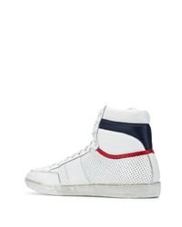 Baskets montantes en cuir blanches Saint Laurent